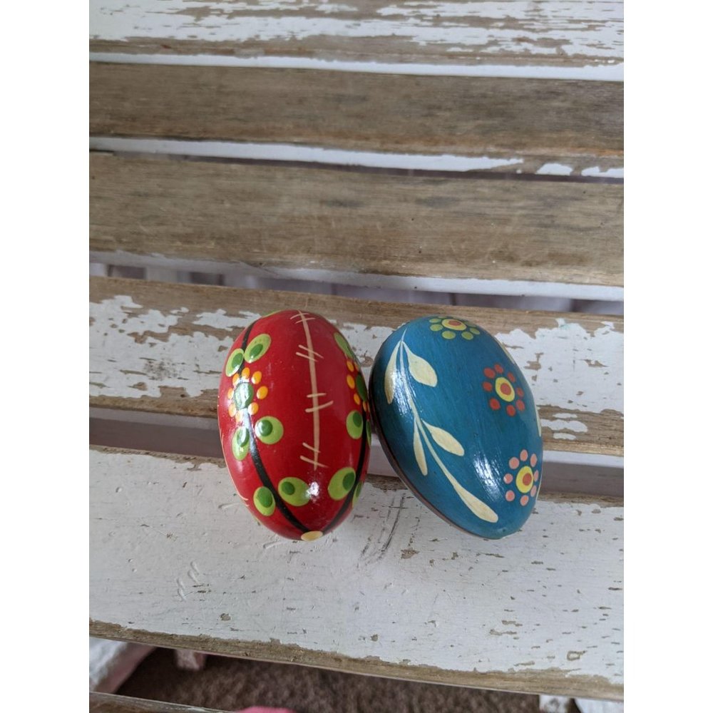 Handmade painted egg Easter decor‎ home basket